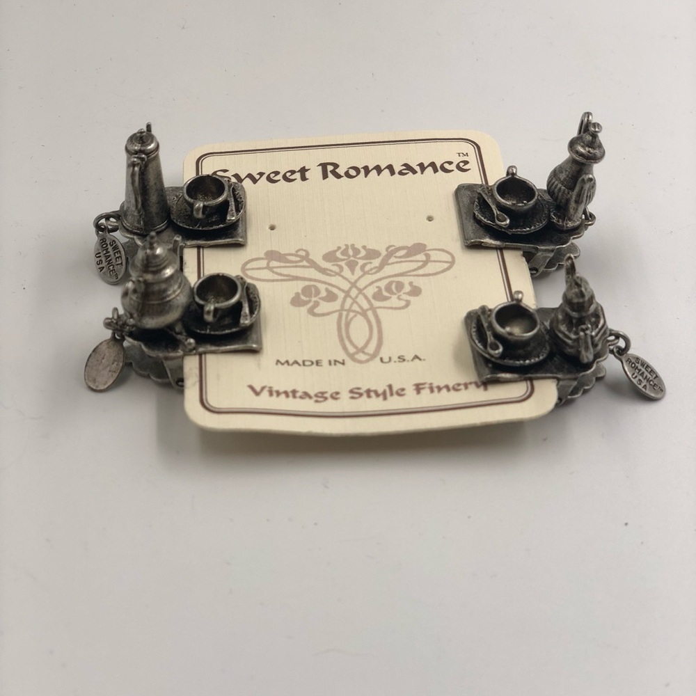 Sweet Romance Vintage Style Tea Set Tea Bag Weights (set of 4)